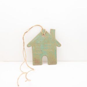 Kerstornament huisje groen