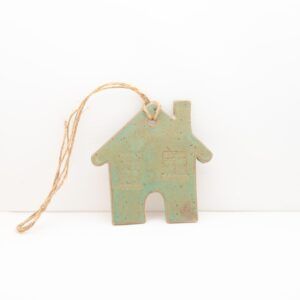 Kerstornament huisje groen 2